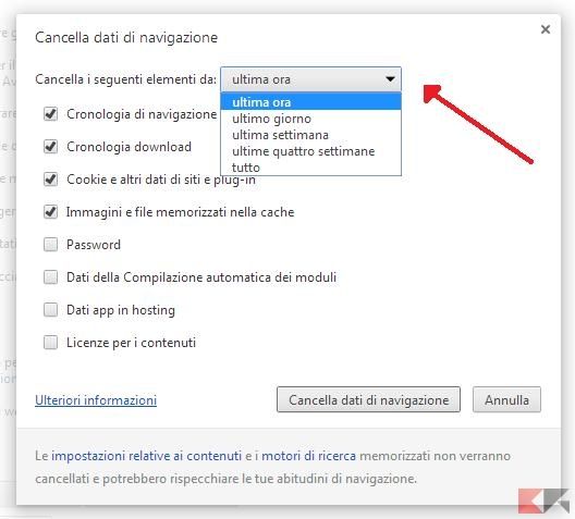 come cancellare cronologia navigazione