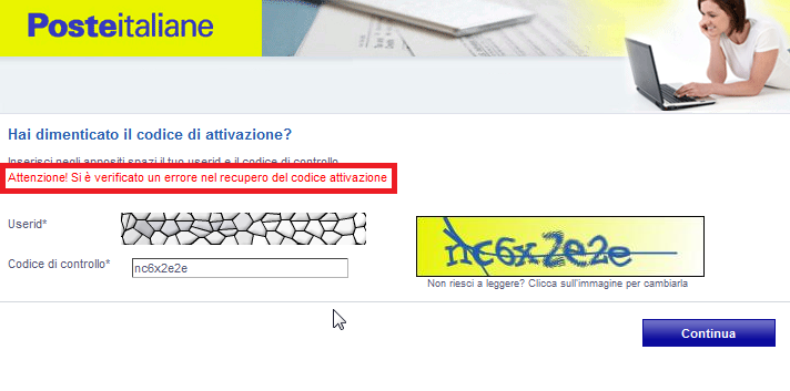 recupero codice cliente postepay