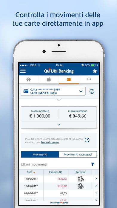 home banking carta hybrid Ubi banca