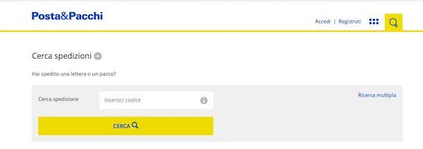 Poste Italiane DoveQuando: Ricerca Tracking Raccomandata